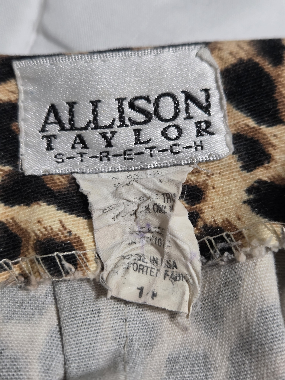 VTG Allison Taylor Stretch Leopard Print A-Line Women’s Skirt - Picture 5 of 6